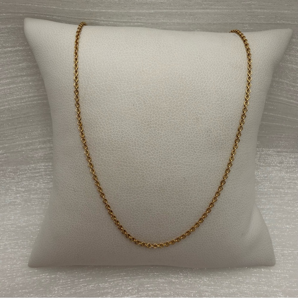 Solid 14k Gold Rolo Chain - Picture 3 of 4